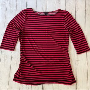 George 3/4 length sleeve Large red black stripe